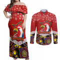 custom-roosters-rugby-christmas-couples-matching-off-shoulder-maxi-dress-and-long-sleeve-button-shirt-merry-xmas-2023-mix-aboriginal-art