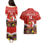 custom-roosters-rugby-christmas-couples-matching-puletasi-dress-and-hawaiian-shirt-merry-xmas-2023-mix-aboriginal-art