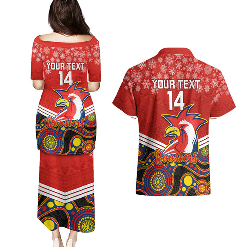custom-roosters-rugby-christmas-couples-matching-puletasi-dress-and-hawaiian-shirt-merry-xmas-2023-mix-aboriginal-art