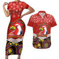 custom-roosters-rugby-christmas-couples-matching-short-sleeve-bodycon-dress-and-hawaiian-shirt-merry-xmas-2023-mix-aboriginal-art