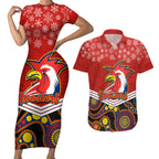 custom-roosters-rugby-christmas-couples-matching-short-sleeve-bodycon-dress-and-hawaiian-shirt-merry-xmas-2023-mix-aboriginal-art