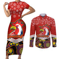 custom-roosters-rugby-christmas-couples-matching-short-sleeve-bodycon-dress-and-long-sleeve-button-shirt-merry-xmas-2023-mix-aboriginal-art
