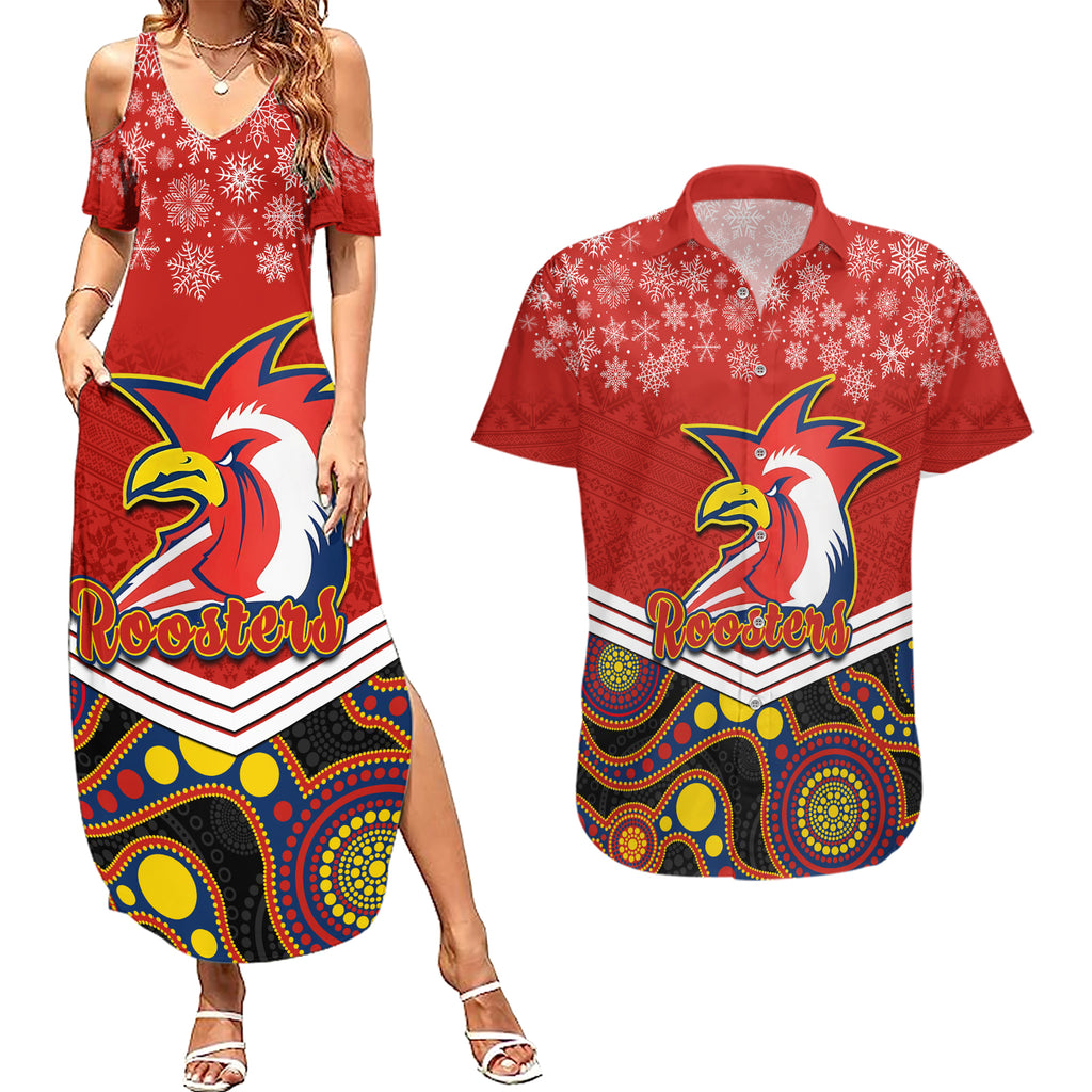 custom-roosters-rugby-christmas-couples-matching-summer-maxi-dress-and-hawaiian-shirt-merry-xmas-2023-mix-aboriginal-art