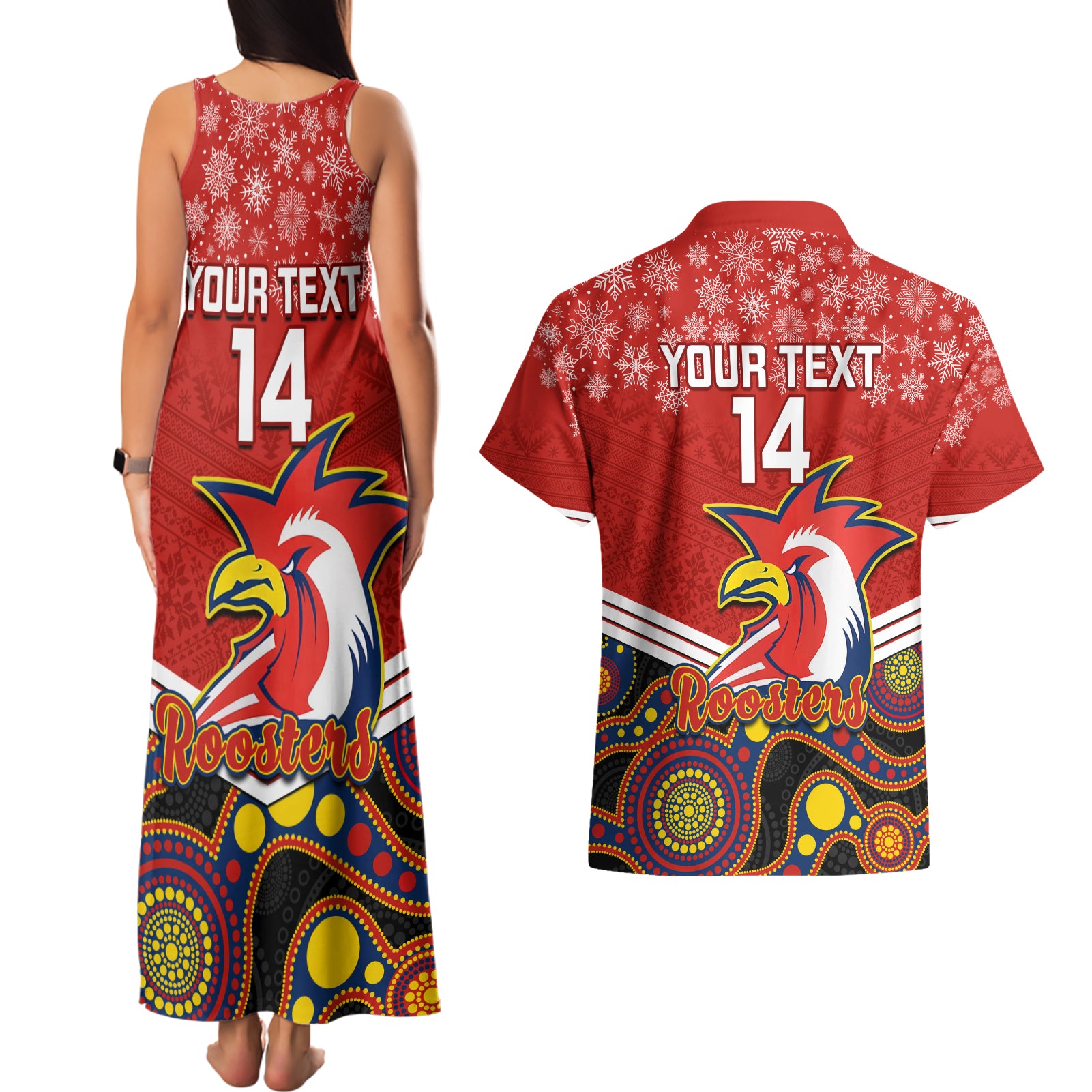 custom-roosters-rugby-christmas-couples-matching-tank-maxi-dress-and-hawaiian-shirt-merry-xmas-2023-mix-aboriginal-art