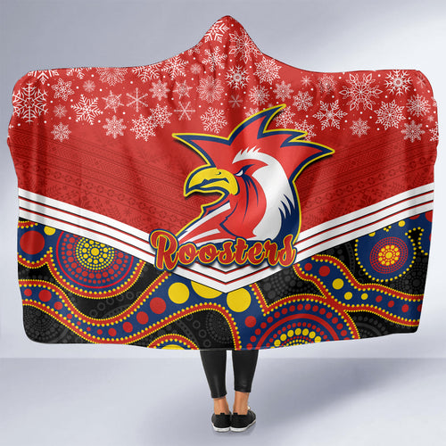 custom-roosters-rugby-christmas-hooded-blanket-merry-xmas-2023-mix-aboriginal-art