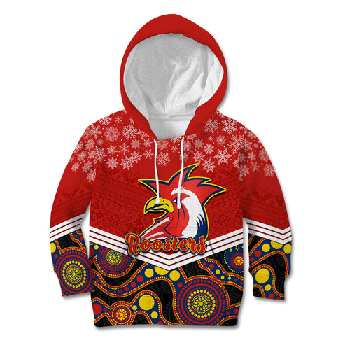 custom-roosters-rugby-christmas-kid-hoodie-merry-xmas-2023-mix-aboriginal-art