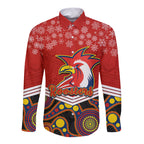 custom-roosters-rugby-christmas-long-sleeve-button-shirt-merry-xmas-2023-mix-aboriginal-art