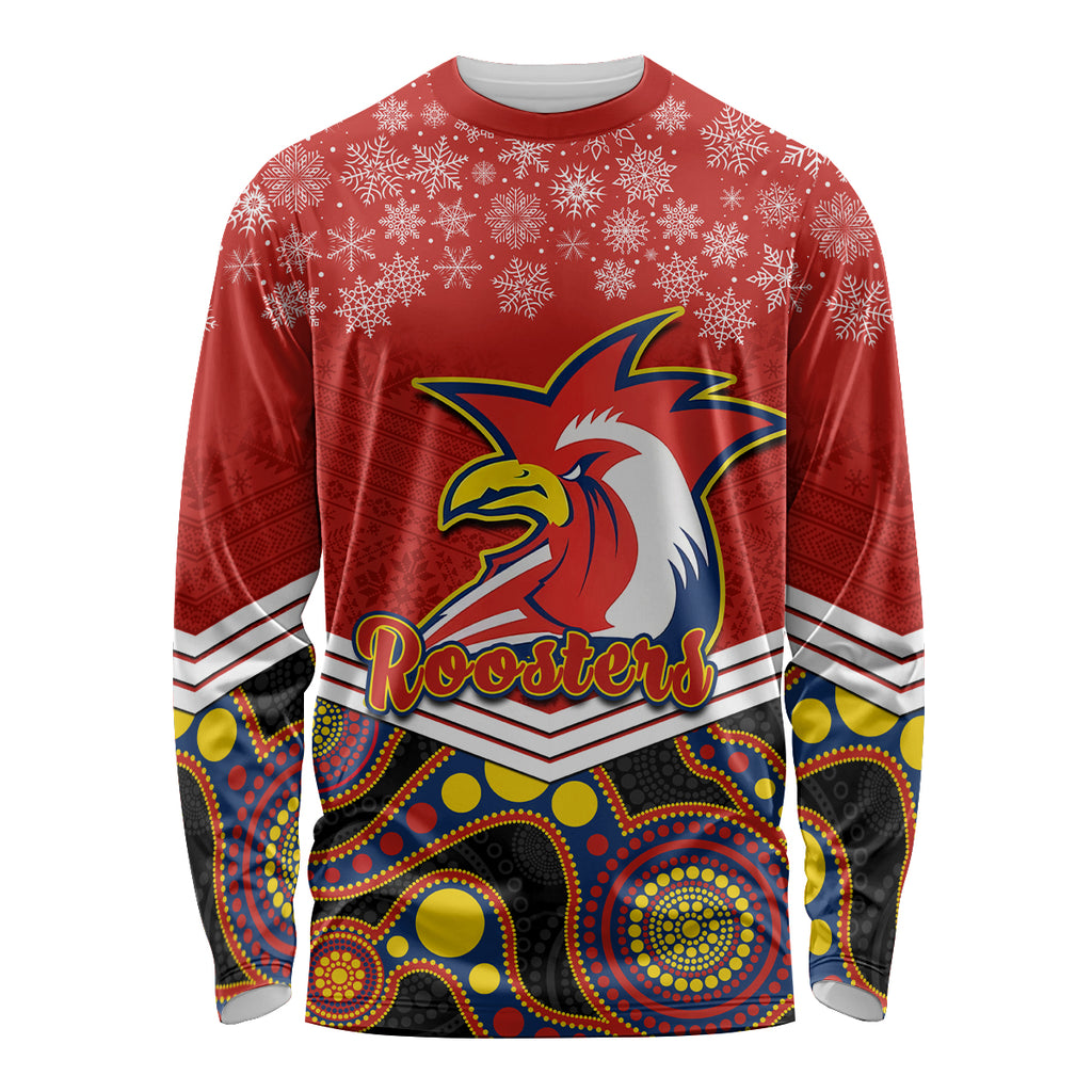 custom-roosters-rugby-christmas-long-sleeve-shirt-merry-xmas-2023-mix-aboriginal-art