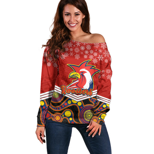 custom-roosters-rugby-christmas-off-shoulder-sweater-merry-xmas-2023-mix-aboriginal-art