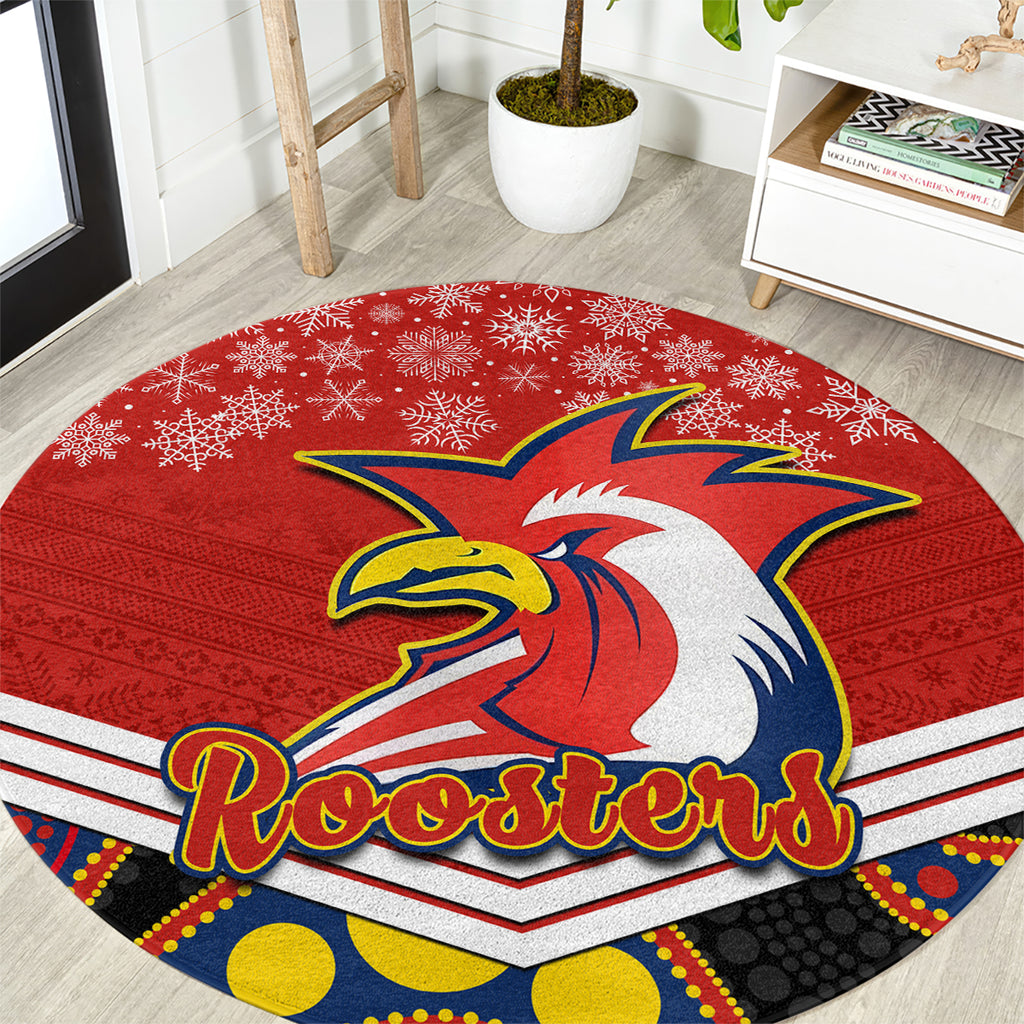 custom-roosters-rugby-christmas-round-carpet-merry-xmas-2023-mix-aboriginal-art