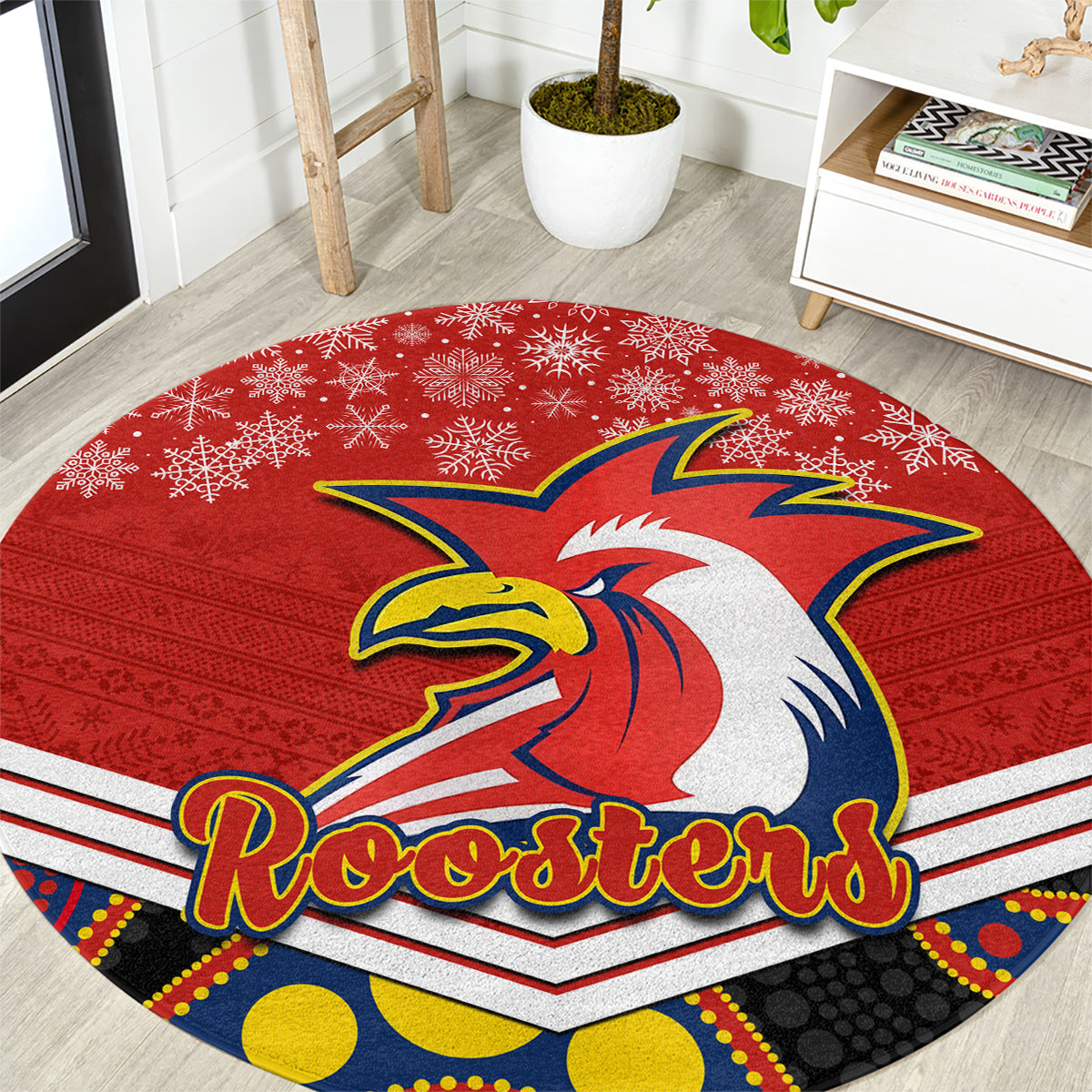 custom-roosters-rugby-christmas-round-carpet-merry-xmas-2023-mix-aboriginal-art