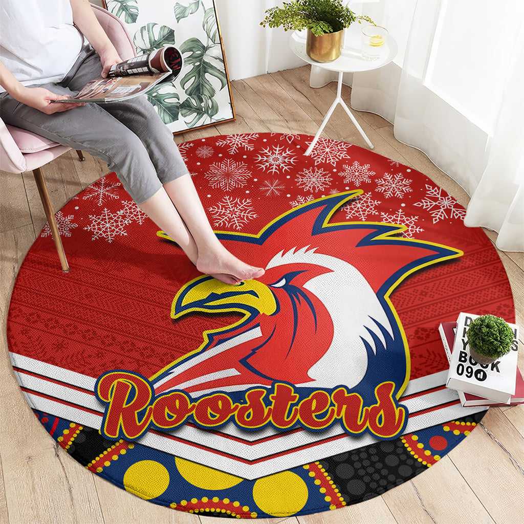 custom-roosters-rugby-christmas-round-carpet-merry-xmas-2023-mix-aboriginal-art