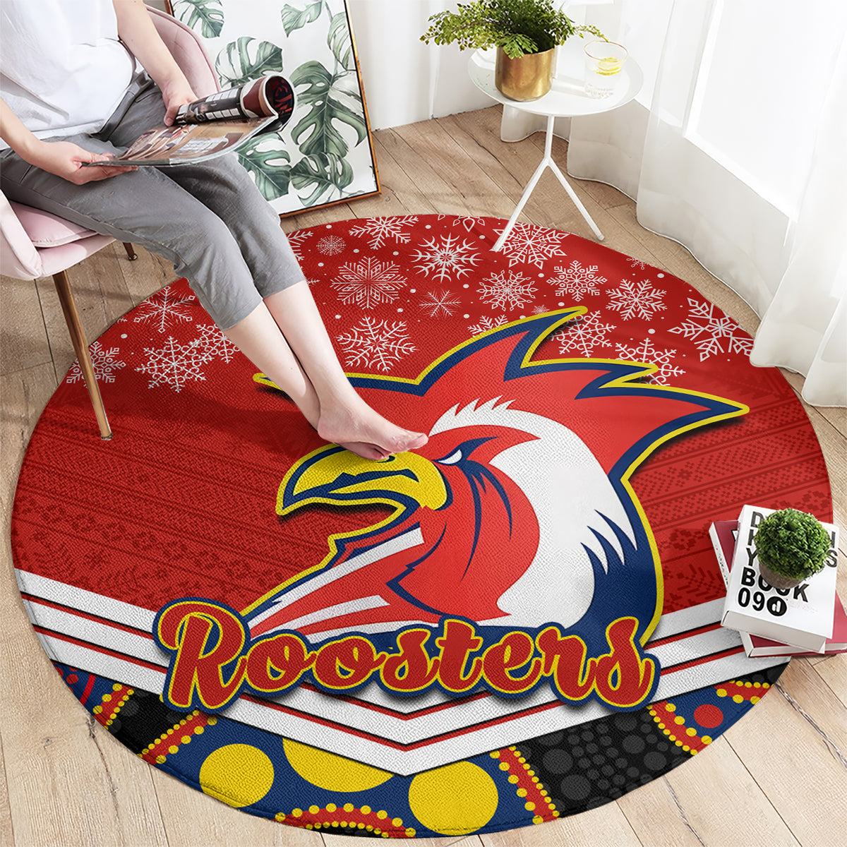 custom-roosters-rugby-christmas-round-carpet-merry-xmas-2023-mix-aboriginal-art