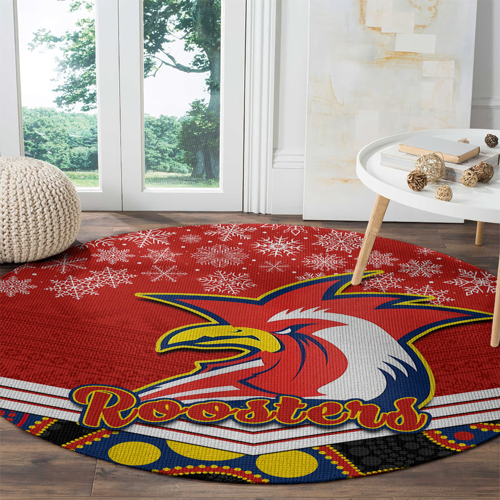 custom-roosters-rugby-christmas-round-carpet-merry-xmas-2023-mix-aboriginal-art
