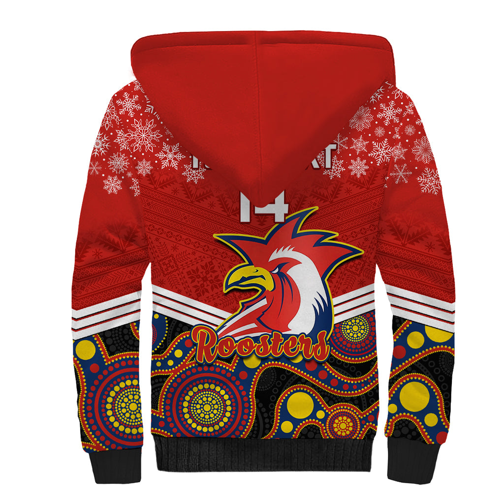 custom-roosters-rugby-christmas-sherpa-hoodie-merry-xmas-2023-mix-aboriginal-art