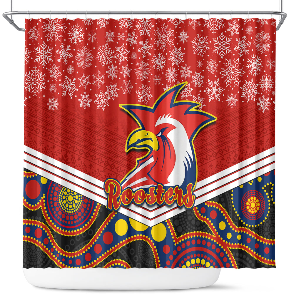 custom-roosters-rugby-christmas-shower-curtain-merry-xmas-2023-mix-aboriginal-art
