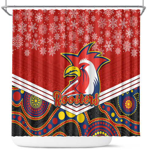 custom-roosters-rugby-christmas-shower-curtain-merry-xmas-2023-mix-aboriginal-art