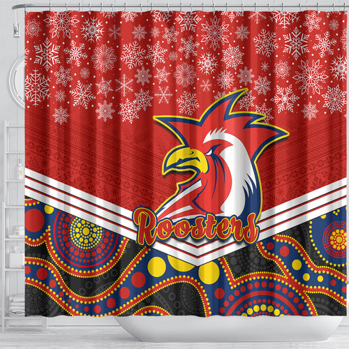 custom-roosters-rugby-christmas-shower-curtain-merry-xmas-2023-mix-aboriginal-art