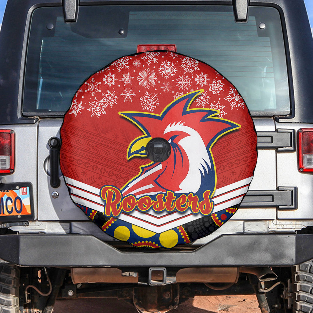 custom-roosters-rugby-christmas-spare-tire-cover-merry-xmas-2023-mix-aboriginal-art