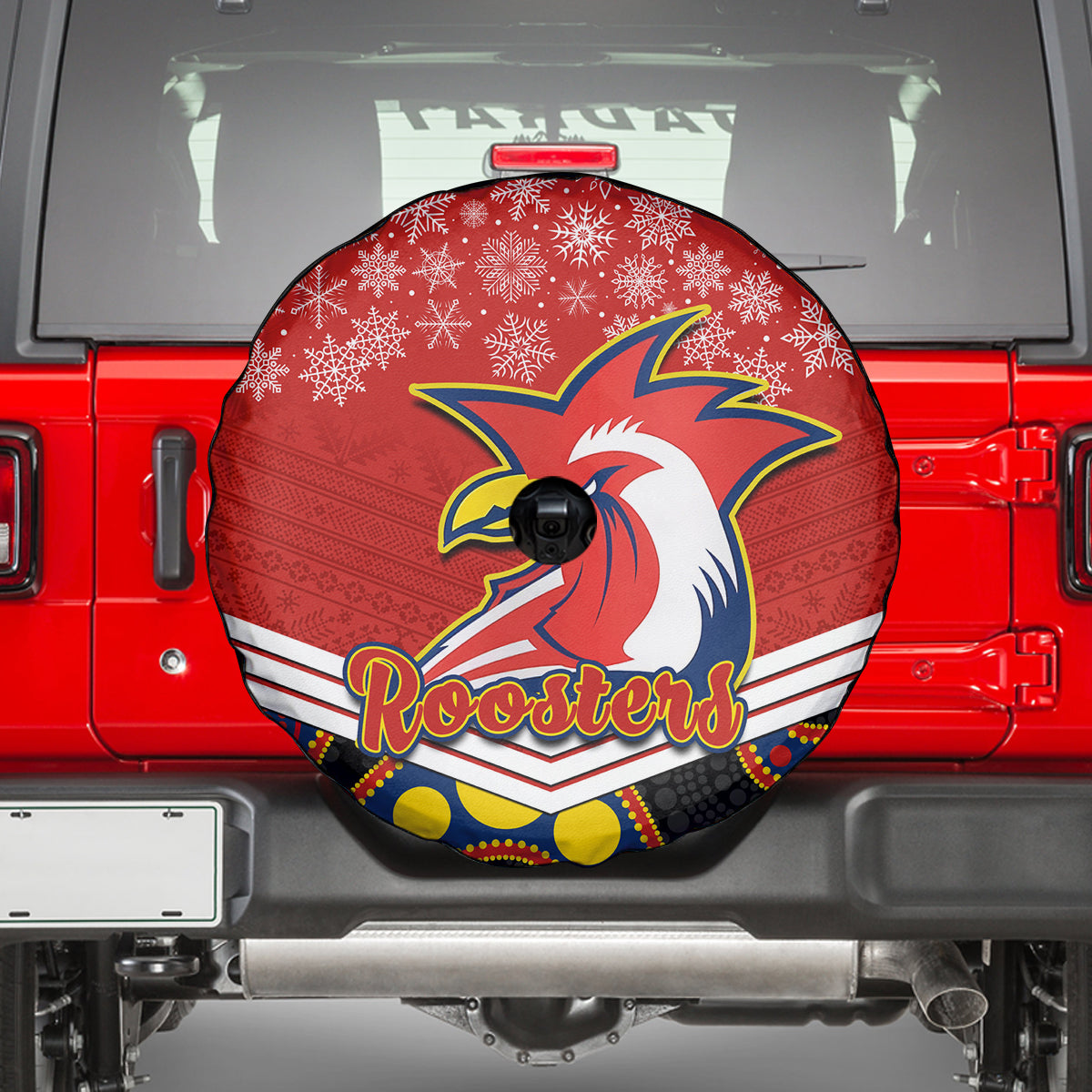 custom-roosters-rugby-christmas-spare-tire-cover-merry-xmas-2023-mix-aboriginal-art