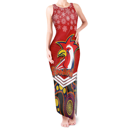 custom-roosters-rugby-christmas-tank-maxi-dress-merry-xmas-2023-mix-aboriginal-art