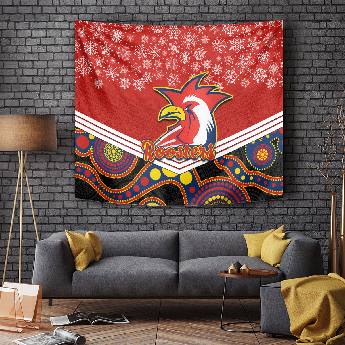 custom-roosters-rugby-christmas-tapestry-merry-xmas-2023-mix-aboriginal-art