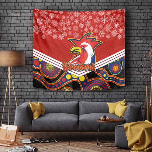 custom-roosters-rugby-christmas-tapestry-merry-xmas-2023-mix-aboriginal-art