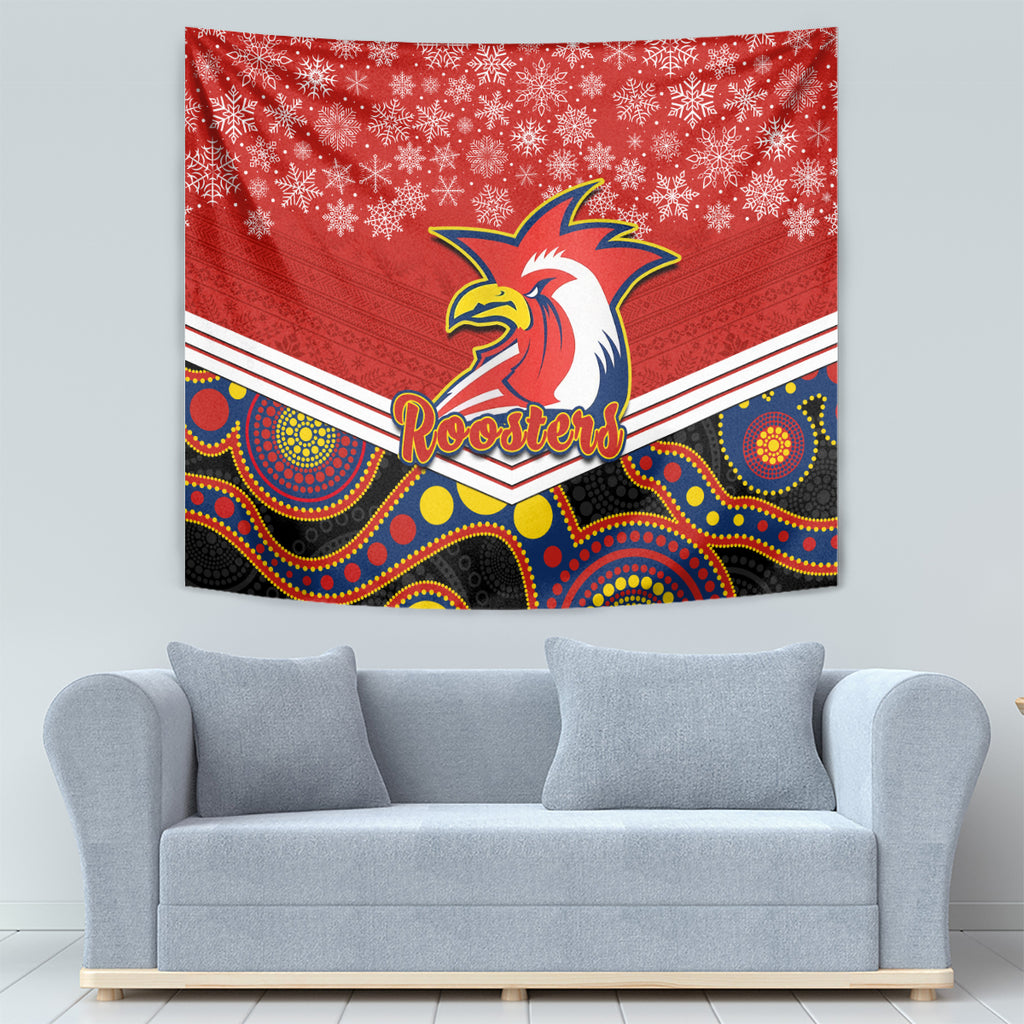 custom-roosters-rugby-christmas-tapestry-merry-xmas-2023-mix-aboriginal-art