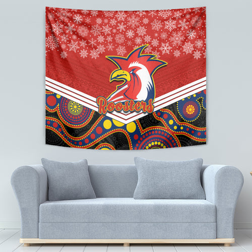 custom-roosters-rugby-christmas-tapestry-merry-xmas-2023-mix-aboriginal-art