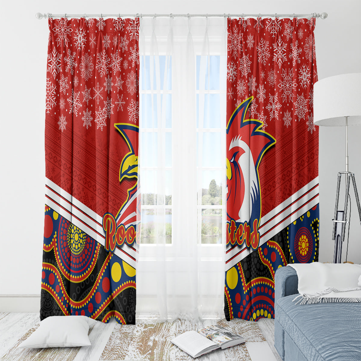 custom-roosters-rugby-christmas-window-curtain-merry-xmas-2023-mix-aboriginal-art