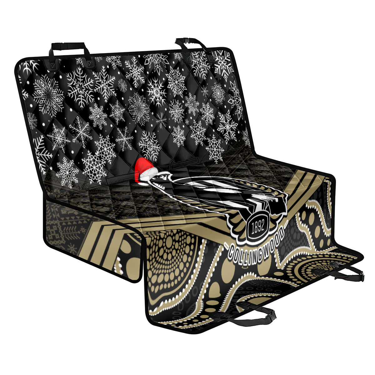 custom-collingwood-football-christmas-back-car-seat-cover-merry-xmas-2023-mix-aboriginal-art