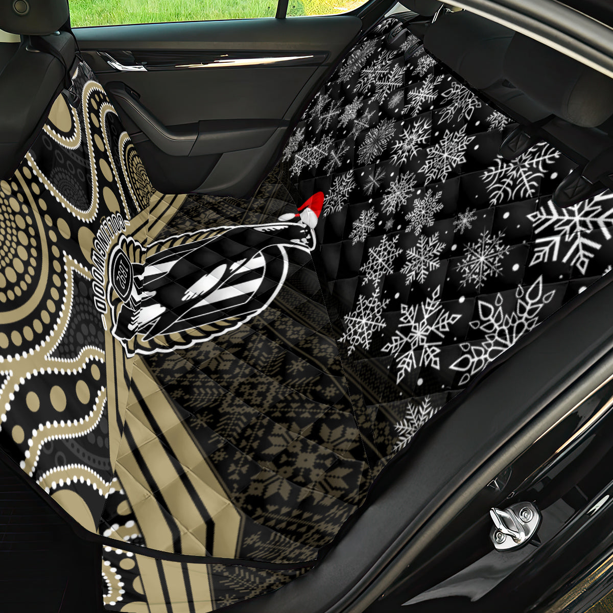 custom-collingwood-football-christmas-back-car-seat-cover-merry-xmas-2023-mix-aboriginal-art