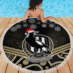 custom-collingwood-football-christmas-beach-blanket-merry-xmas-2023-mix-aboriginal-art
