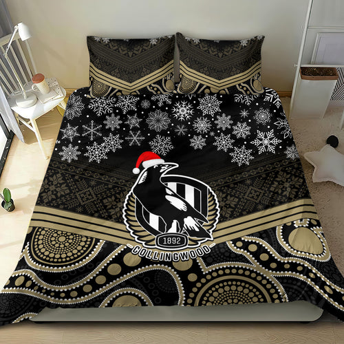 custom-collingwood-football-christmas-bedding-set-merry-xmas-2023-mix-aboriginal-art