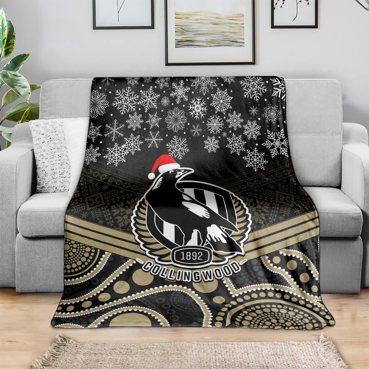 custom-collingwood-football-christmas-blanket-merry-xmas-2023-mix-aboriginal-art