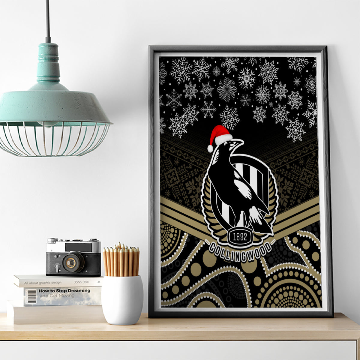 custom-collingwood-football-christmas-canvas-wall-art-merry-xmas-2023-mix-aboriginal-art