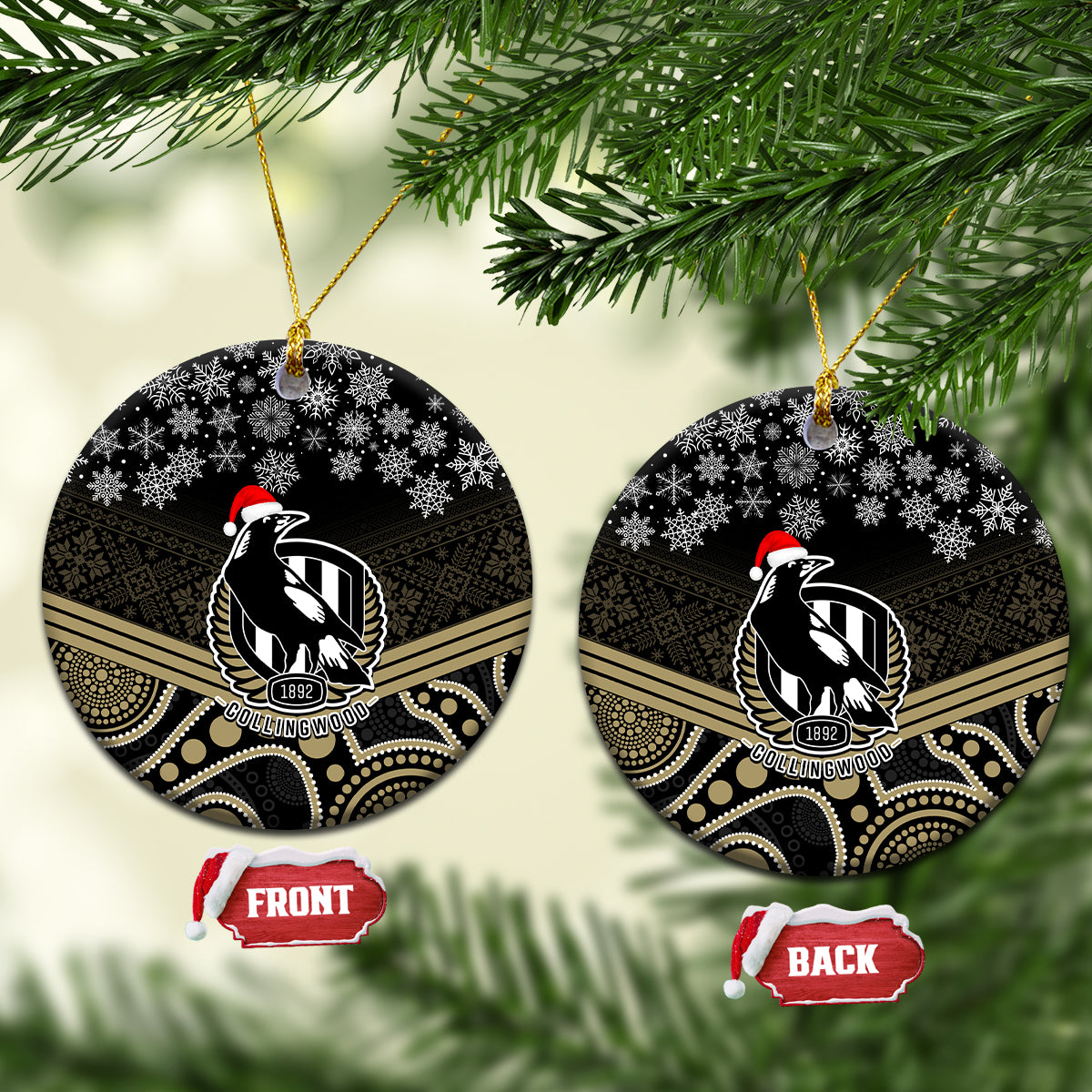 collingwood-football-christmas-ceramic-ornament-merry-xmas-2023-mix-aboriginal-art