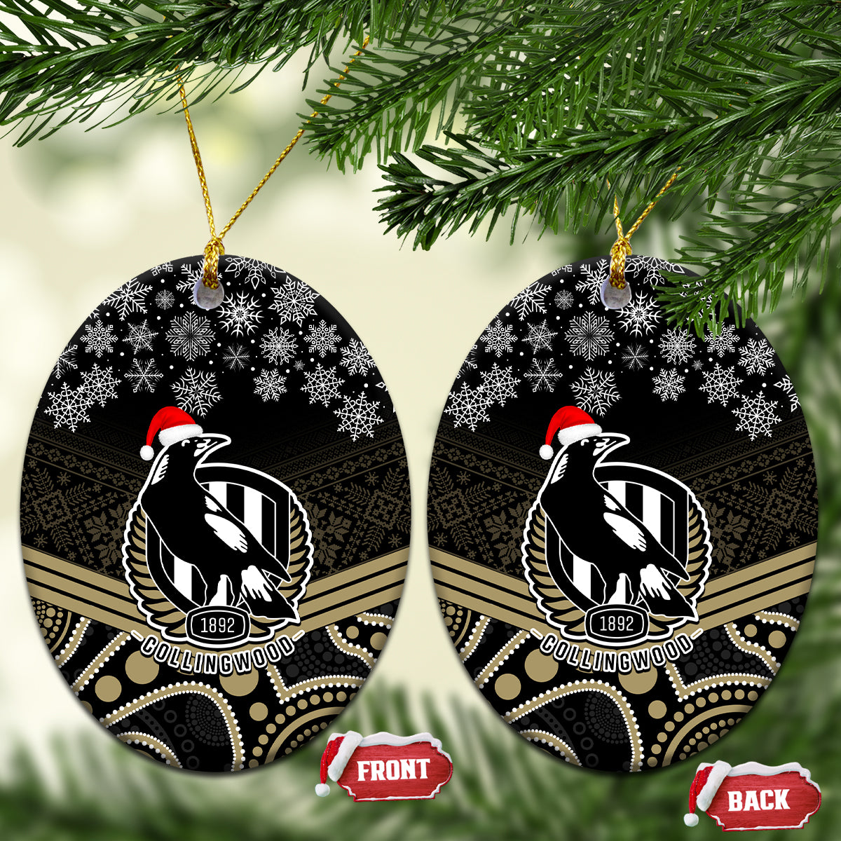 collingwood-football-christmas-ceramic-ornament-merry-xmas-2023-mix-aboriginal-art