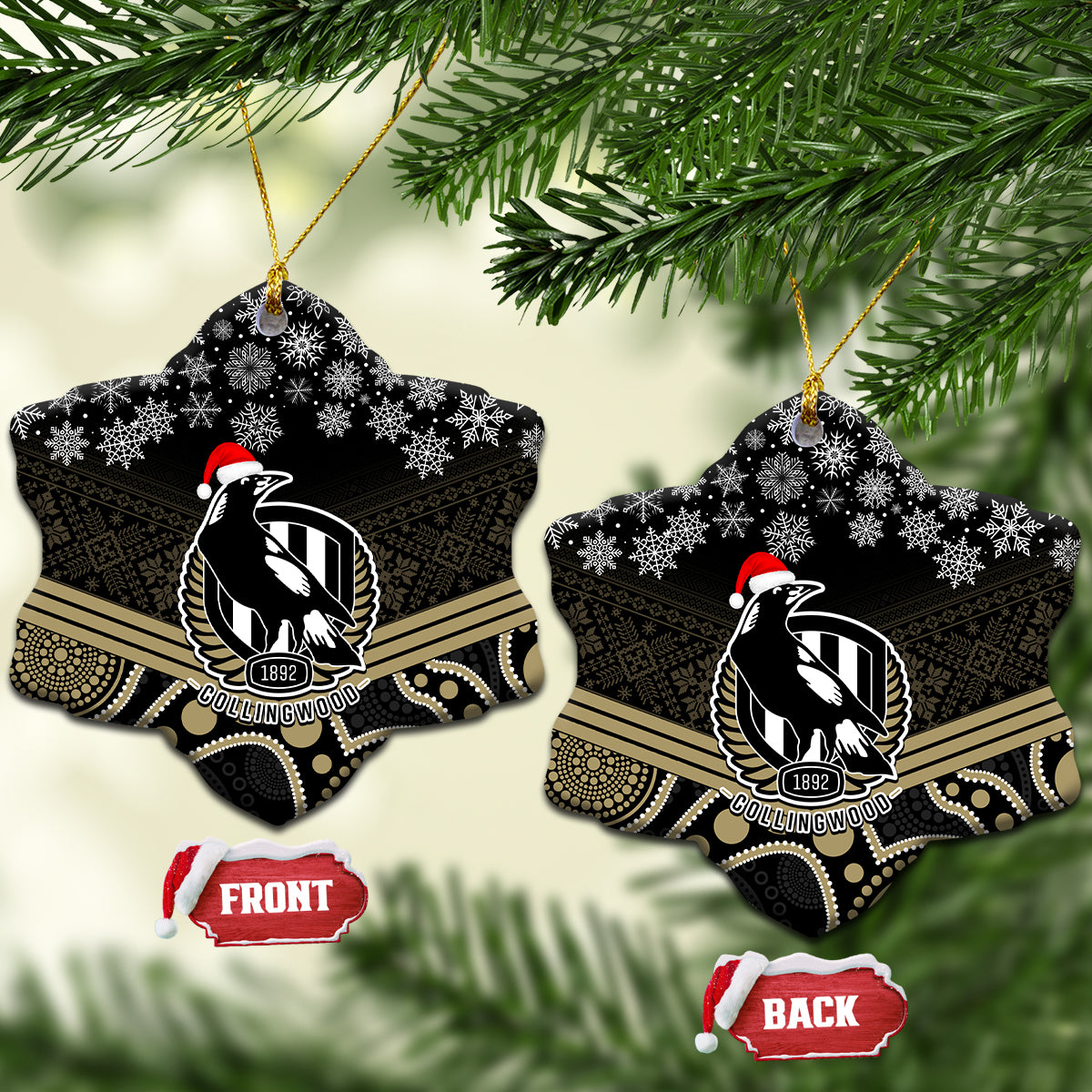 collingwood-football-christmas-ceramic-ornament-merry-xmas-2023-mix-aboriginal-art