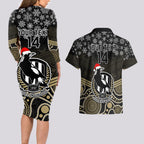custom-collingwood-football-christmas-couples-matching-long-sleeve-bodycon-dress-and-hawaiian-shirt-merry-xmas-2023-mix-aboriginal-art