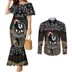 custom-collingwood-football-christmas-couples-matching-mermaid-dress-and-long-sleeve-button-shirt-merry-xmas-2023-mix-aboriginal-art