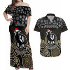 custom-collingwood-football-christmas-couples-matching-off-shoulder-maxi-dress-and-hawaiian-shirt-merry-xmas-2023-mix-aboriginal-art