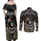 custom-collingwood-football-christmas-couples-matching-off-shoulder-maxi-dress-and-long-sleeve-button-shirt-merry-xmas-2023-mix-aboriginal-art