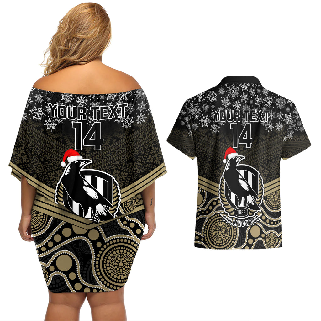 custom-collingwood-football-christmas-couples-matching-off-shoulder-short-dress-and-hawaiian-shirt-merry-xmas-2023-mix-aboriginal-art
