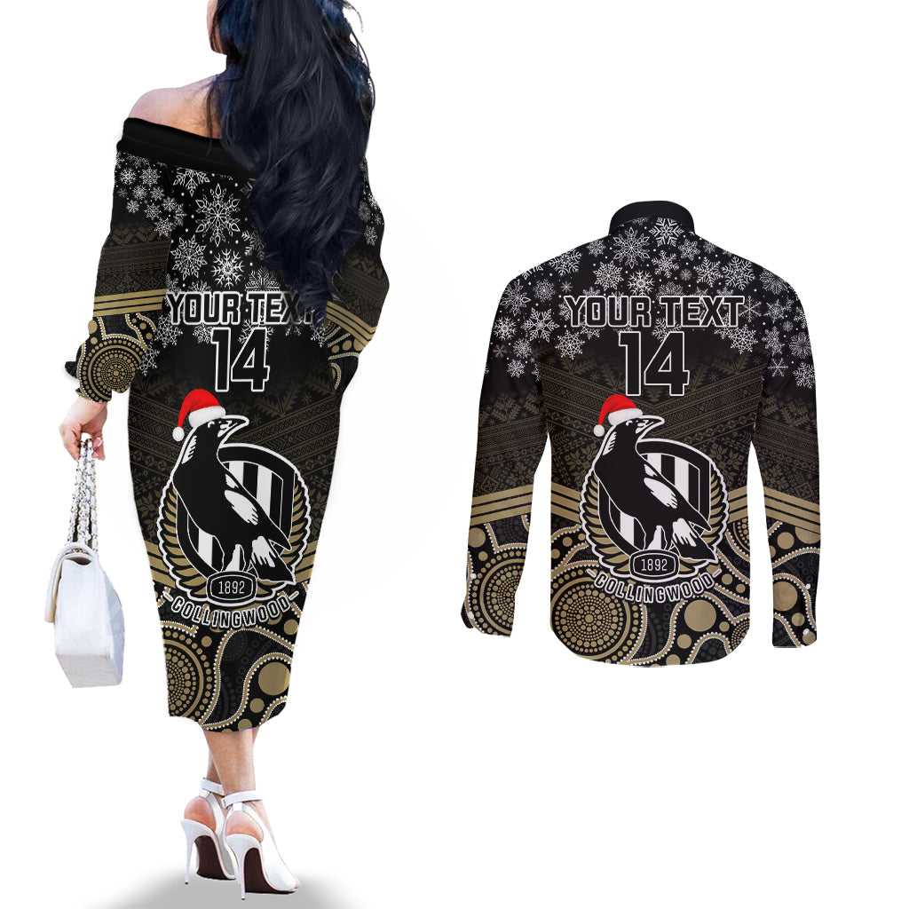 custom-collingwood-football-christmas-couples-matching-off-the-shoulder-long-sleeve-dress-and-long-sleeve-button-shirt-merry-xmas-2023-mix-aboriginal-art