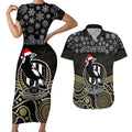 custom-collingwood-football-christmas-couples-matching-short-sleeve-bodycon-dress-and-hawaiian-shirt-merry-xmas-2023-mix-aboriginal-art