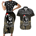 custom-collingwood-football-christmas-couples-matching-short-sleeve-bodycon-dress-and-hawaiian-shirt-merry-xmas-2023-mix-aboriginal-art