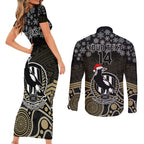 custom-collingwood-football-christmas-couples-matching-short-sleeve-bodycon-dress-and-long-sleeve-button-shirt-merry-xmas-2023-mix-aboriginal-art