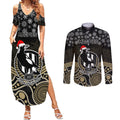 custom-collingwood-football-christmas-couples-matching-summer-maxi-dress-and-long-sleeve-button-shirt-merry-xmas-2023-mix-aboriginal-art