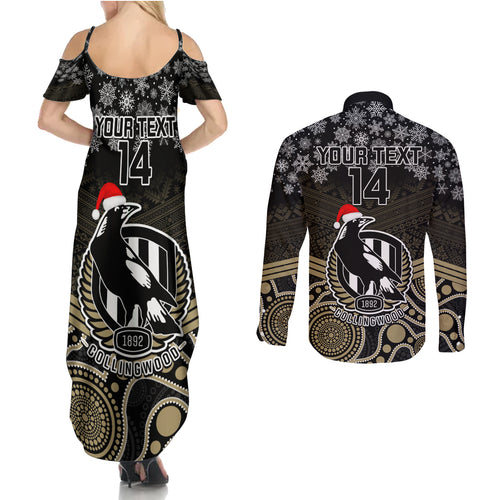 custom-collingwood-football-christmas-couples-matching-summer-maxi-dress-and-long-sleeve-button-shirt-merry-xmas-2023-mix-aboriginal-art
